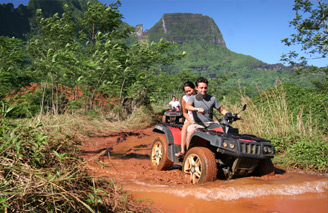 Hire a quad bike and explore Bora Bora. Image: Tahiti Tourisme
