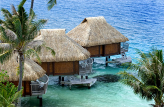 Overwater bungalows, Le Maitai Bora Bora.  Right on the lagoon.